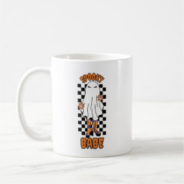 "Spooky Babe" Frau Halloween Ghost Orange Kaffeetasse