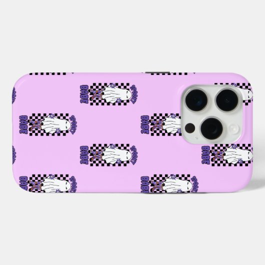 "Spooky Babe" Frau Halloween Ghost Retro Lila Case-Mate iPhone Hülle (Rückseite (Horizontal))