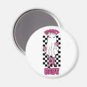 "Spooky Babe" Halloween Ghost - Retro Pink Magnet (Vorderseite/Rückseite)