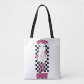 "Spooky Babe" Halloween Ghost - Retro Pink Tasche (Vorderseite)