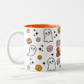 Spooky Babe Kawaii Skull Ghost Zweifarbige Tasse (Links)