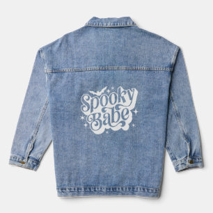 Spooky Babe mit Bat Pumpkin Spooky Season Hallowag Jeansjacke