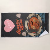 Spooky Babe Niedliches Halloween-Ghost-Zitat Strandtuch (Vorderseite)