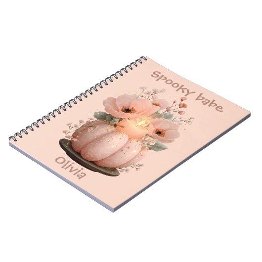 Spooky Babe Pumpkin für Mädchen Notizblock (Linke Seite)