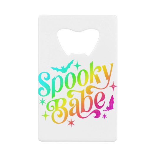 Spooky Babe Rainbow Halloween Trick oder Treat Cou Geldbeutel Flaschenöffner (Vorderseite)