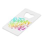 Spooky Babe Rainbow Halloween Trick oder Treat Cou Geldbeutel Flaschenöffner (Vorderseite Schrägansicht)