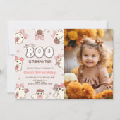 Spooky Babe Retro Halloween Foto Einladung (Vorderseite)