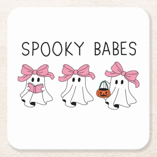 Spooky babes cute ghost rechteckiger pappuntersetzer (Vorderseite)