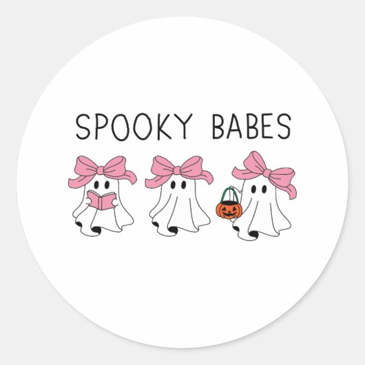 Spooky babes cute ghost runder aufkleber (Vorderseite)