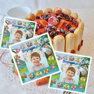 Spooky Baby Dino Kinder Foto Geburtstagsparty Serviette