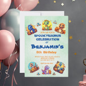 Spooky Baby Dinosaur Thema Kindergeburtstag Hallow Einladung