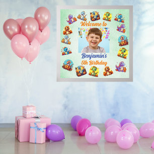 Spooky Baby Dinosaur Thema Kindergeburtstag Party Poster