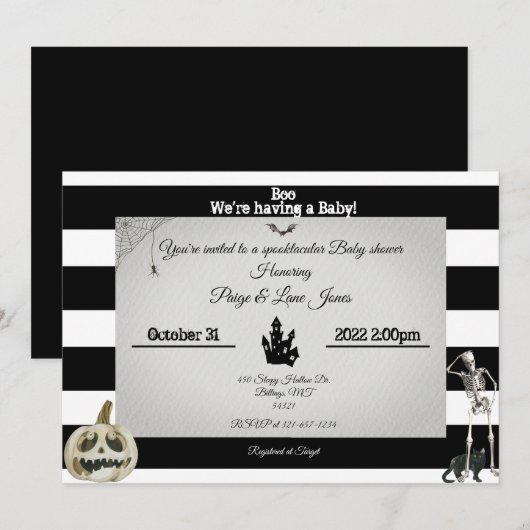 Spooky Babydusche Einladung (Vorne/Hinten)