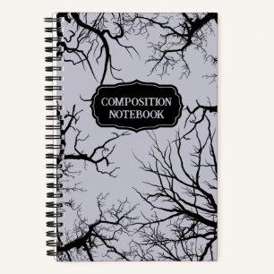 Spooky Bare Branches Goth Notizblock