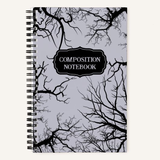 Spooky Bare Branches Goth Notizblock (Vorderseite)