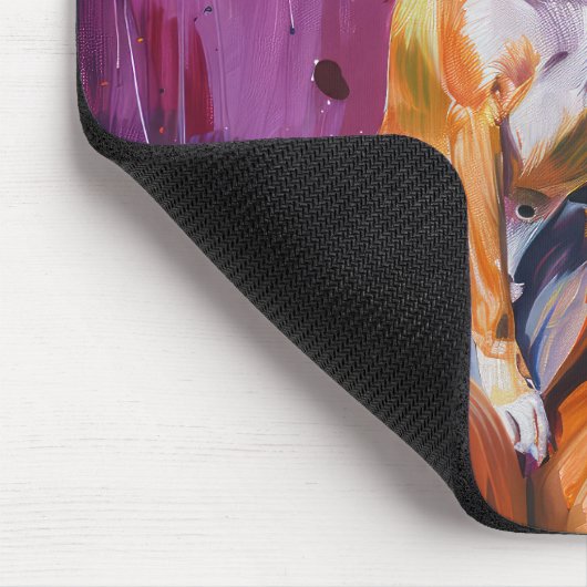 Spooky Basenji Halloween Hexe und Pumpkin Mousepad (Ecke)