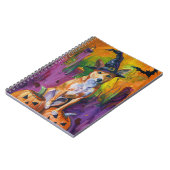 Spooky Basenji Halloween Hexe und Pumpkin Notizblock (Linke Seite)