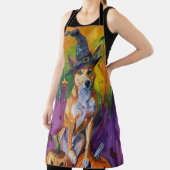 Spooky Basenji Halloween Hexe und Pumpkin Schürze (InSitu)