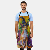 Spooky Basenji Halloween Hexe und Pumpkin Schürze (Getragen)