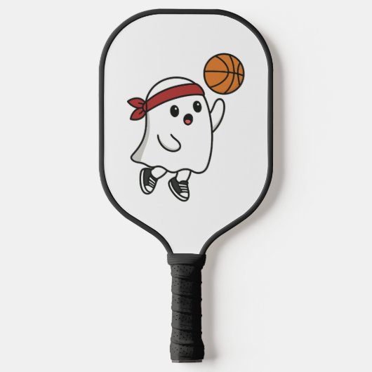 Spooky Basketball Ghost Pickleball Schläger (Vorderseite)