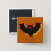 Spooky Bat Halloween Button | Orange Theme (Vorne & Hinten)