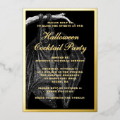 Spooky Bat Halloween Cocktail Party Gold Folieneinladung (Vorderseite)