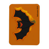 Spooky Bat Halloween Foto Magnet | Orange Theme (Vertikal)