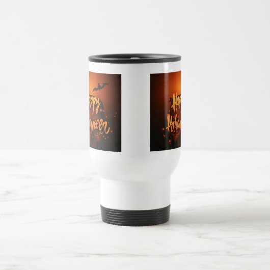 Spooky Bat Halloween Grußdesign Reisebecher (Mittel)