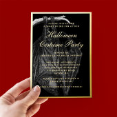 Spooky Bat Halloween Kostüm Party Gold Folieneinladung