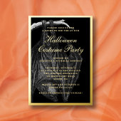 Spooky Bat Halloween Kostüm Party Gold Folieneinladung