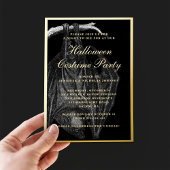 Spooky Bat Halloween Kostüm Party Gold Folieneinladung