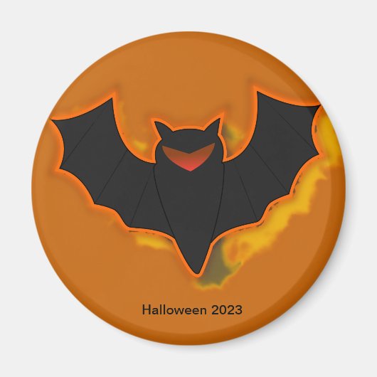 Spooky Bat Halloween Magnet | Orange Theme (Vorne)