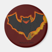 Spooky Bat Halloween Magnet | Red Theme (Vorne)