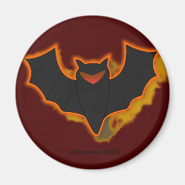 Spooky Bat Halloween Magnet | Red Theme
