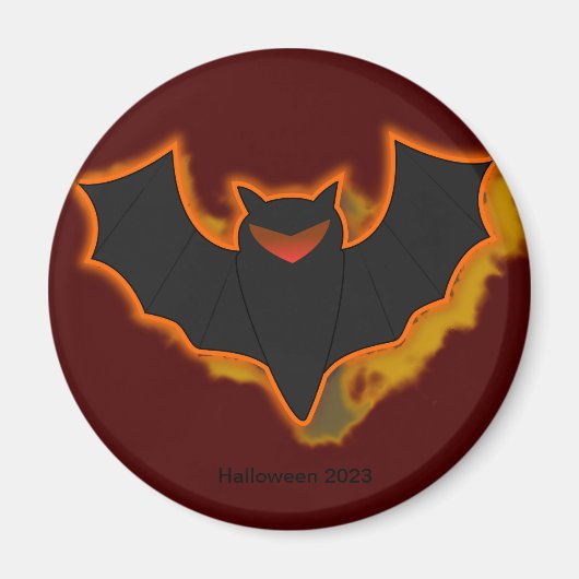 Spooky Bat Halloween Magnet | Red Theme (Vorne)