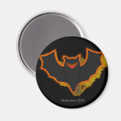 Spooky Bat Halloween Magnet | Schwarzes Thema (Vorderseite/Rückseite)