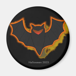 Spooky Bat Halloween Magnet | Schwarzes Thema