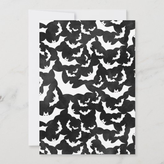 Spooky Bat Halloween-Party Einladung (Rückseite)