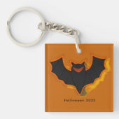 Spooky Bat Halloween Schlüsselanhänger | Orange Th (Vorderseite)