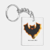 Spooky Bat Halloween Schlüsselanhänger | Weißes Th (Vorderseite links)