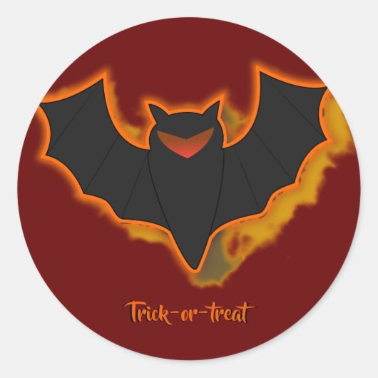 Spooky Bat Halloween Sticker - Red Theme (Vorderseite)