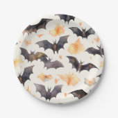Spooky Bat Herbst Blätter Halloween Pappteller (Vorderseite)