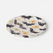 Spooky Bat Herbst Blätter Halloween Pappteller (Schrägansicht)