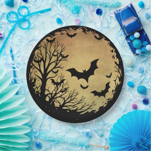 Spooky Bat Moon Pappteller (Party)