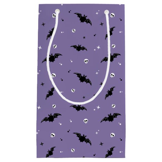 Spooky Bat & Skulls Pattern Halloween-Geschenktasc Kleine Geschenktüte (Vorderseite)