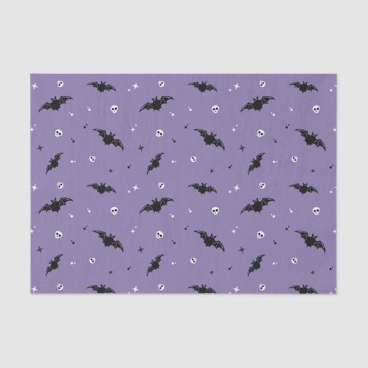 Spooky Bat & Skulls Pattern Halloween-Tissue Seidenpapier (Vorderseite)