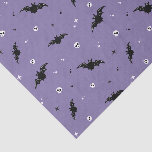 Spooky Bat & Skulls Pattern Halloween-Tissue Seidenpapier (Ausschnitt)