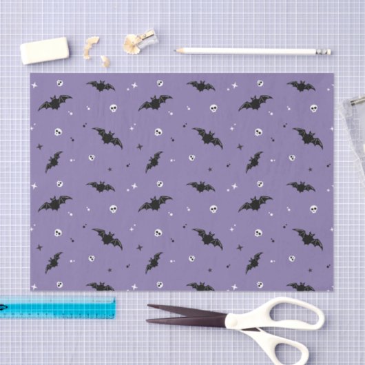 Spooky Bat & Skulls Pattern Halloween-Tissue Seidenpapier (Handwerk)