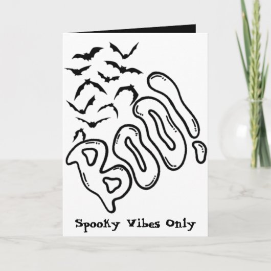 Spooky Bats and BOO Degien Halloween Card Karte (Vorderseite)