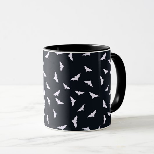 Spooky Bats Black Halloween Tasse (VorderseiteRechts)